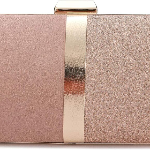 Sequin Color-Block Clutch Satin Velvet Evening Bag for Women Wedding Prom - Picture 1 of 6